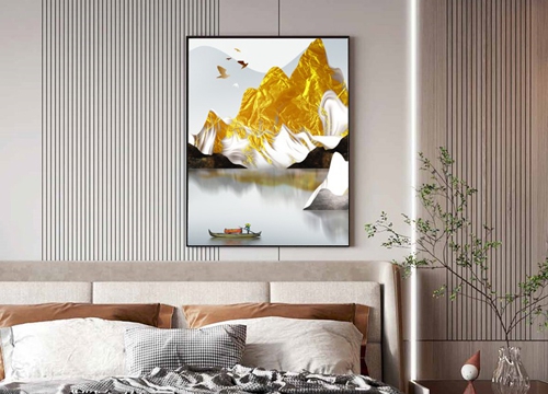 臥室新中式裝飾畫制作