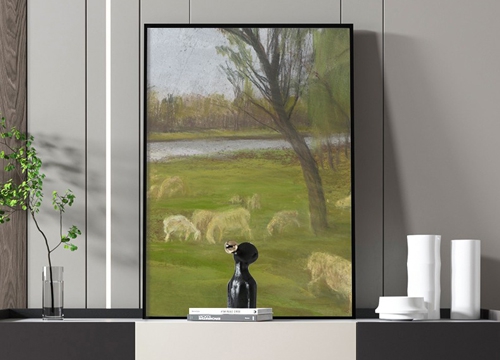 玄關(guān)田園裝飾畫制作