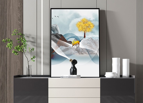 玄關(guān)新中式裝飾畫制作